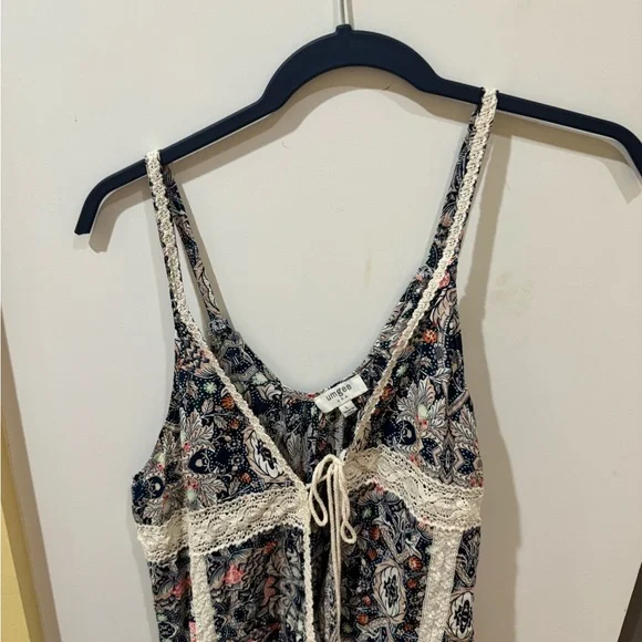 Umgee Navy and Cream Patterned Dress - Picture 2 of 8